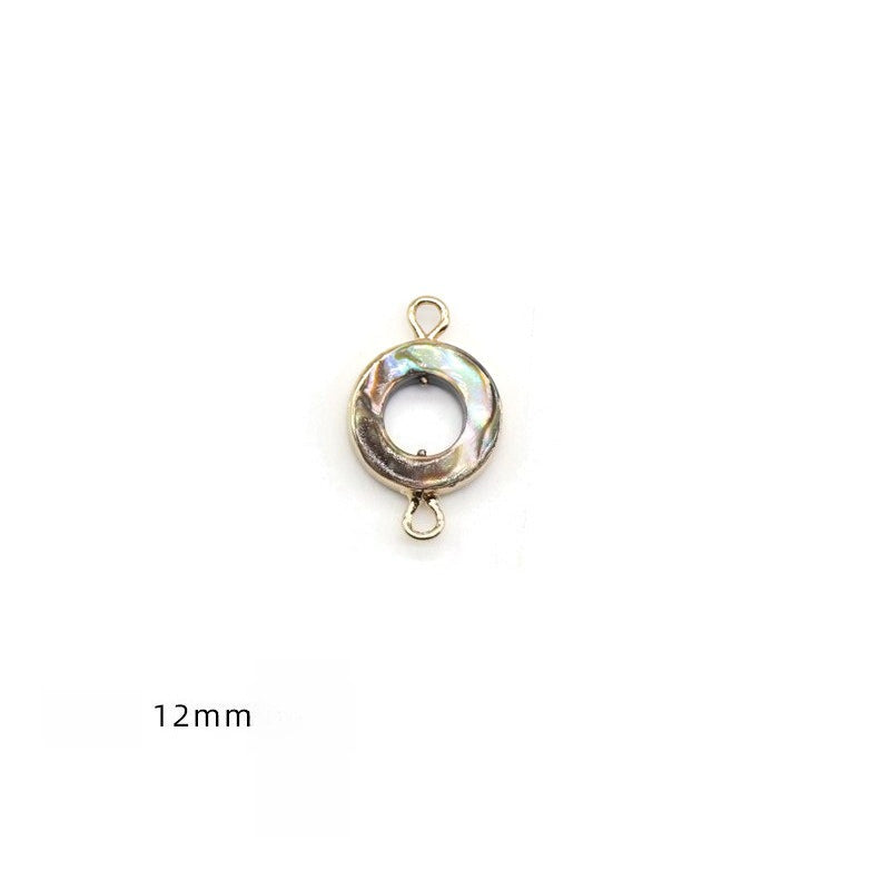Color Shell Abalone Shell Pendant Love Square Gilt Edge Binaural Buckle