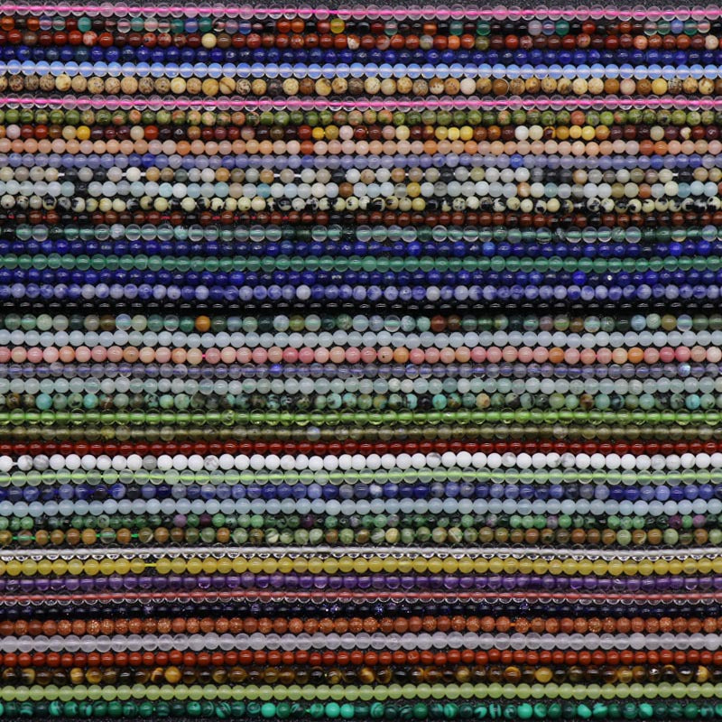 Natural Crystal Agate 2mm Round Beads