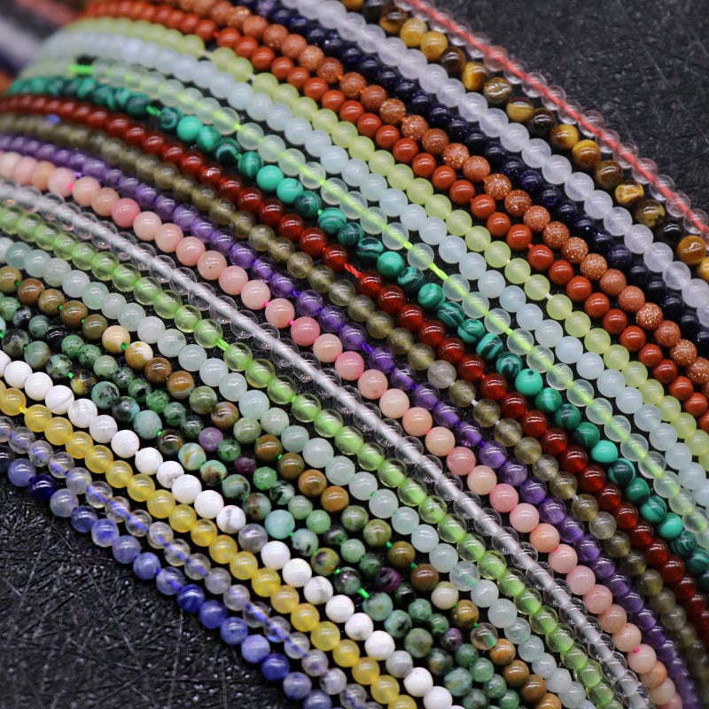 Natural Crystal Agate 2mm Round Beads