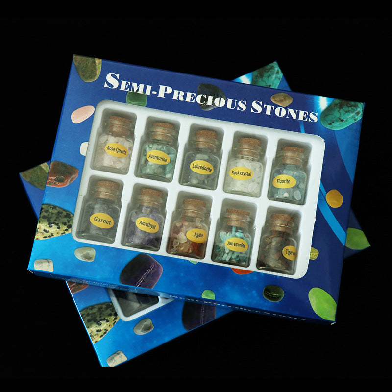 Crystal Gemstones Ore Specimens Mineral Crystals(10 Bottles)