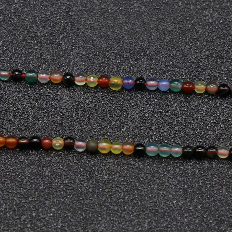Natural Crystal Agate 2mm Round Beads
