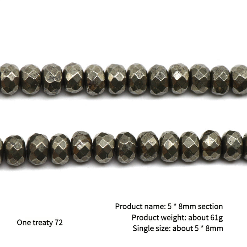 DIY Handmade Jewelry Accessories Material Pyrite Cut Flat Beads