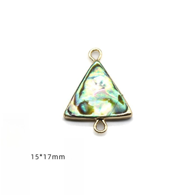 Color Shell Abalone Shell Pendant Love Square Gilt Edge Binaural Buckle
