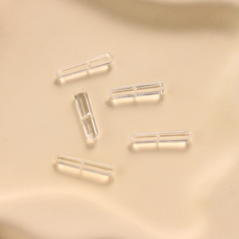 Double Pointed White Crystal Loose Beads Energy Stone Purification