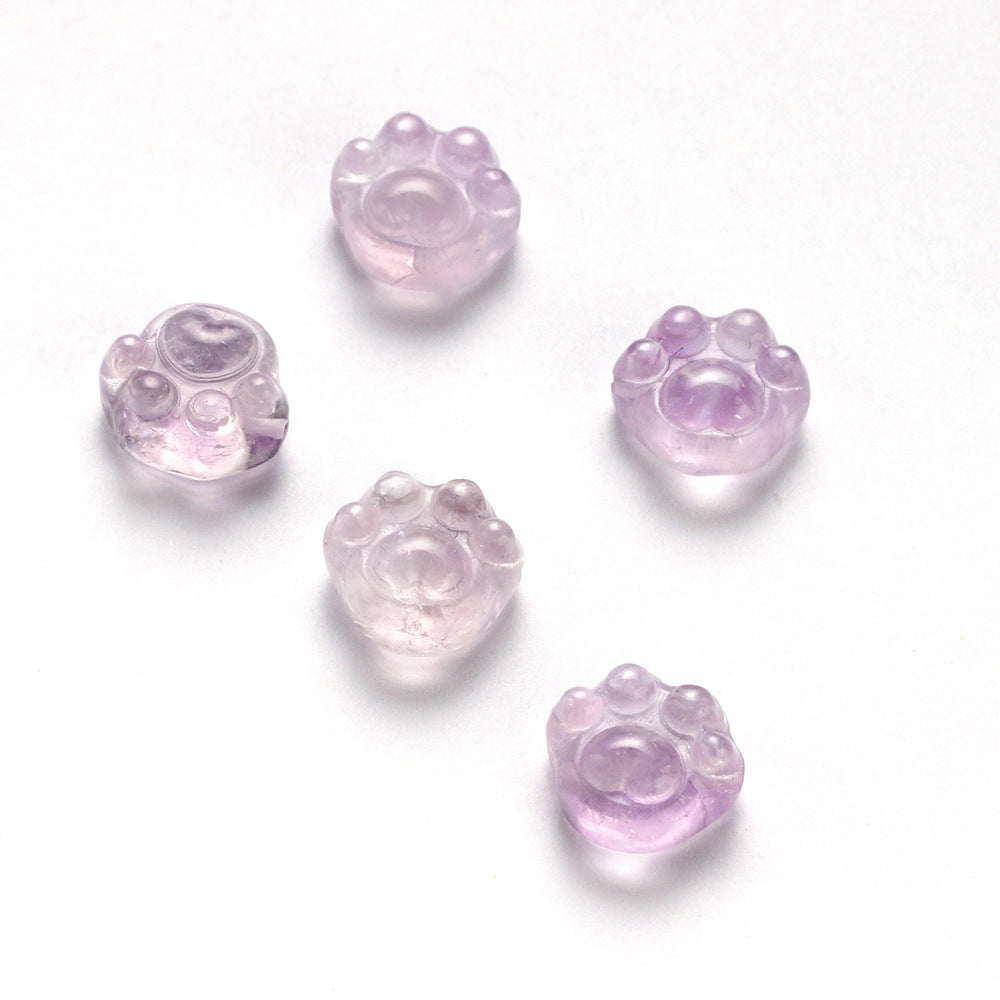 Natural Lavender Amethyst Cat Claw Carving Parts