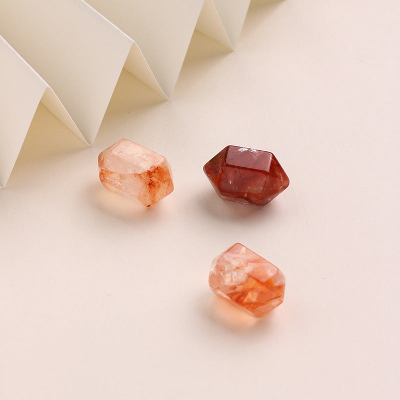 Natural Red Glue Flower Double Pointed Bucket Beads No Optimization Glue Flower Crystal