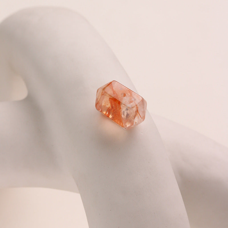 Natural Red Glue Flower Double Pointed Bucket Beads No Optimization Glue Flower Crystal