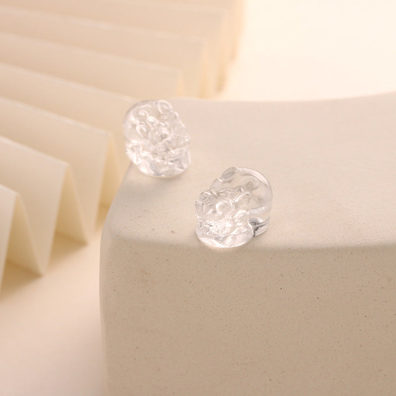Natural White Crystal Pixiu Copper Coin Engraving Without Dyeing