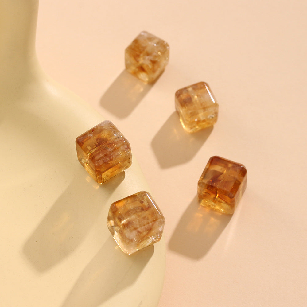 Natural Huangta Crystal Sugar Cube Cutting Loose Beads