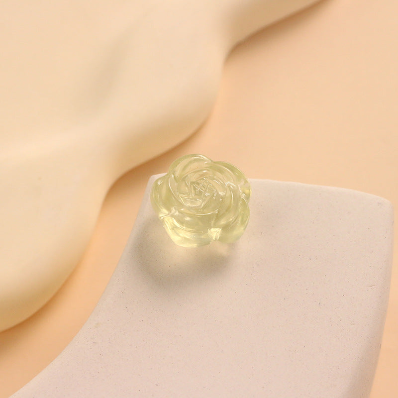 Lemon Citrine Rose Carving No Dyeing