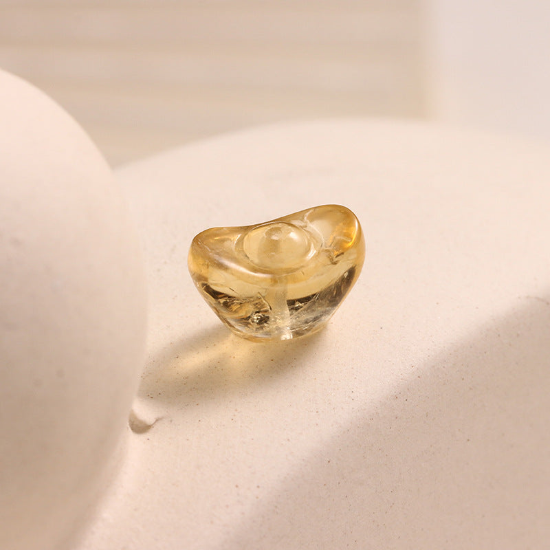 Pure Natural Citrine Ingot Engraving Parts