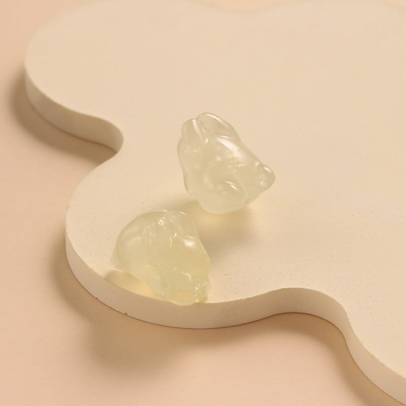 Natural Lemon Citrine Rabbit Carving, No Dyeing