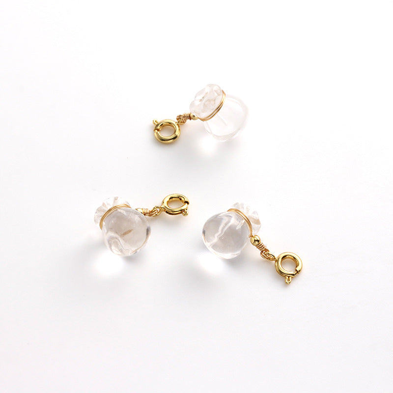 Natural White Crystal Money Bag Dripping Pendant Lucky No Dyeing Beads