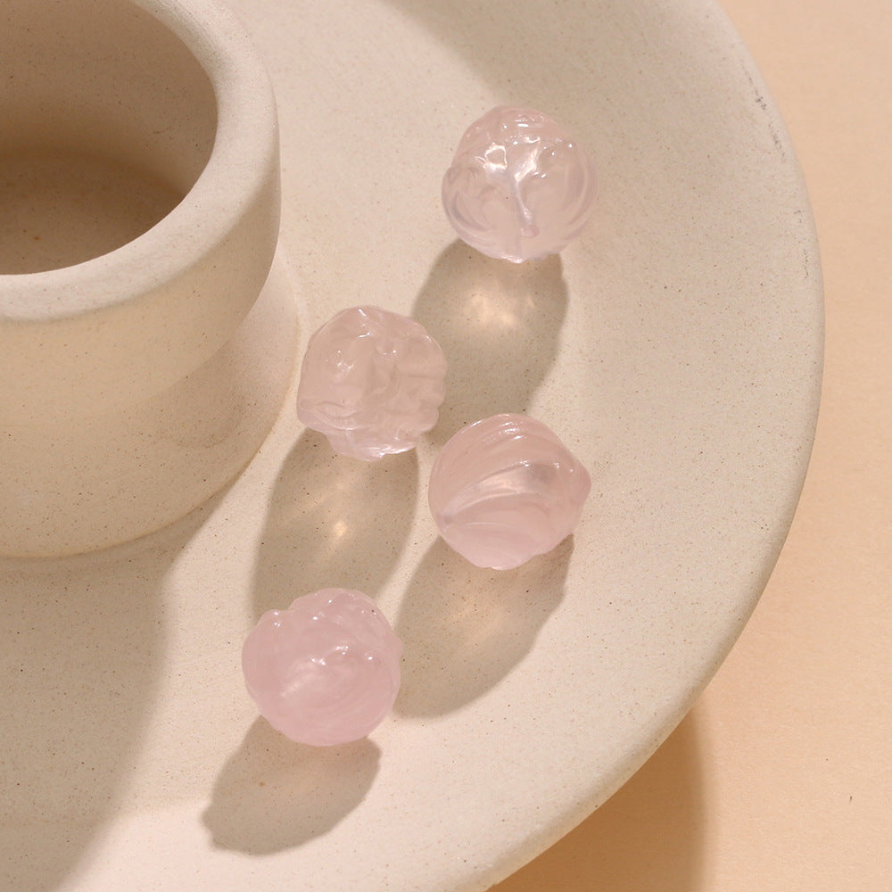 Natural Powder Crystal Ball Fox Loose Beads