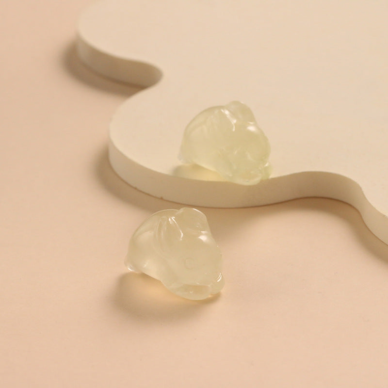 Natural Lemon Citrine Rabbit Carving, No Dyeing