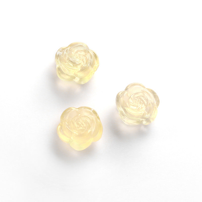 Lemon Citrine Rose Carving No Dyeing