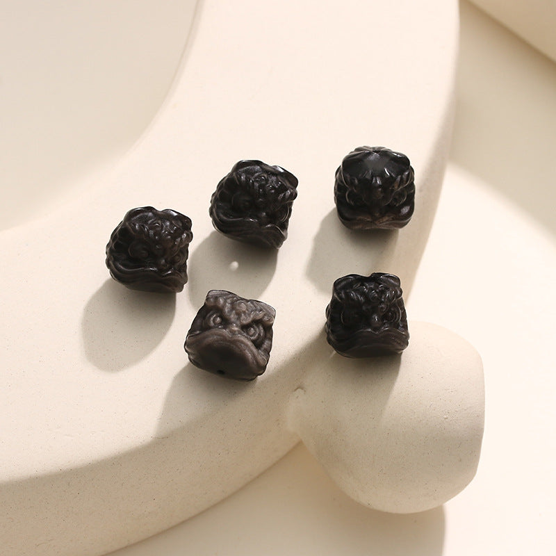 Natural Silver Obsidian Lion String Decoration
