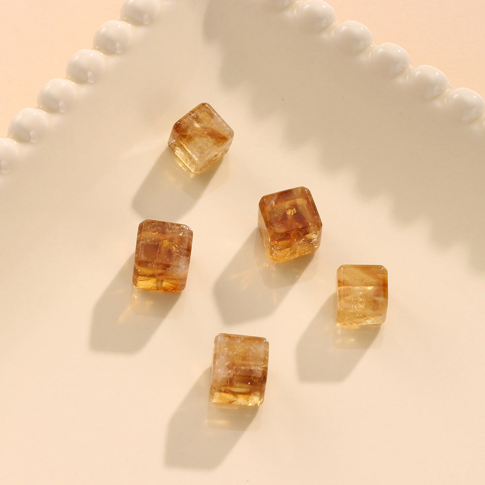 Natural Huangta Crystal Sugar Cube Cutting Loose Beads