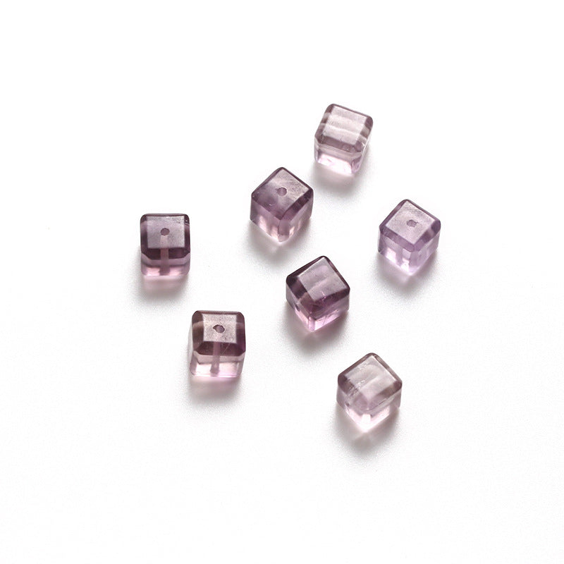 Natural Amethyst Sugar Cube No Dyeing DIY Bracelet Necklace Material