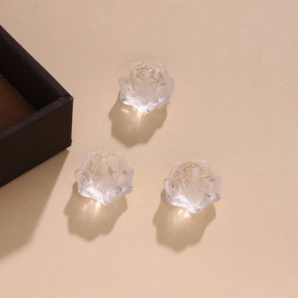 Natural White Crystal Lotus Loose Beads