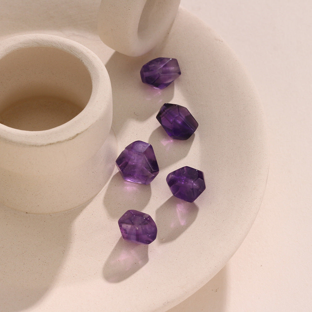 Natural Amethyst with Rough Stone Carvings