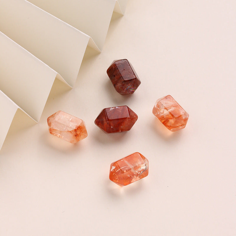 Natural Red Glue Flower Double Pointed Bucket Beads No Optimization Glue Flower Crystal