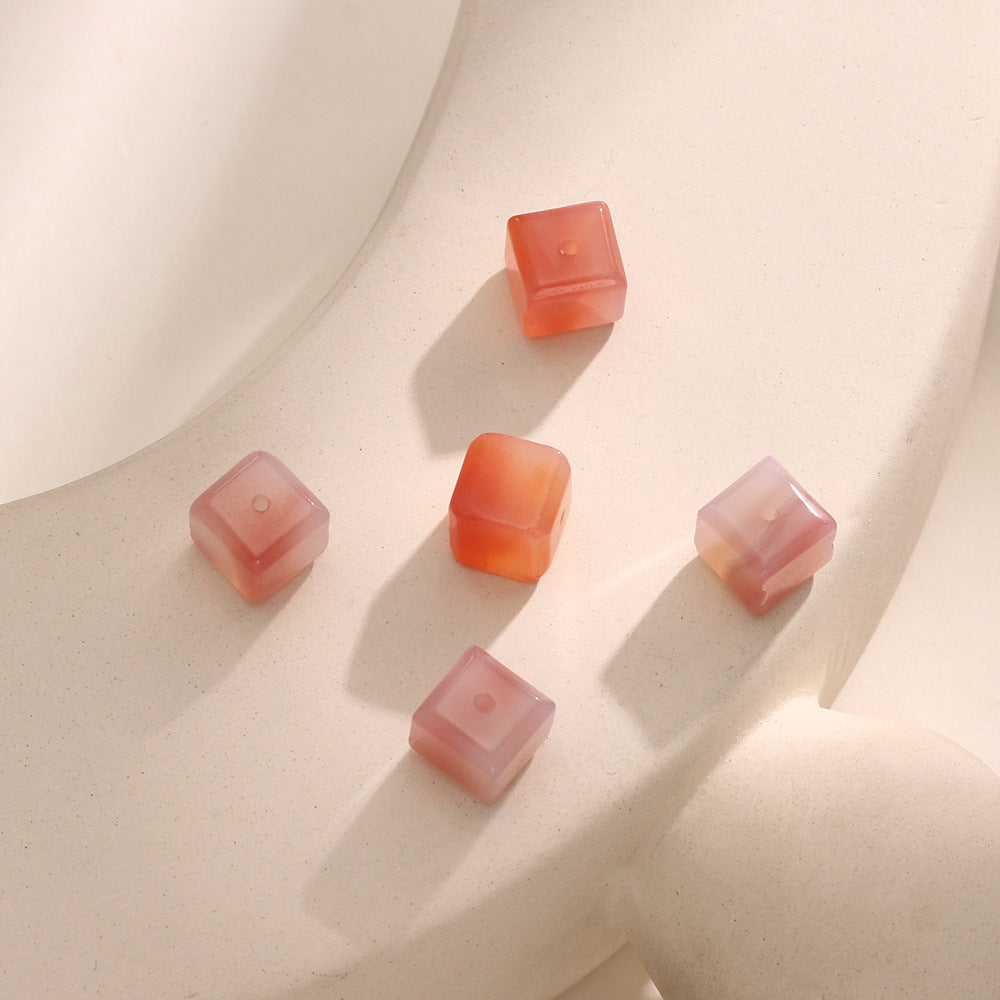 Yanyuan Agate Sugar Cube Loose Beads Pure Natural