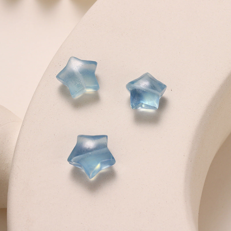 Natural Aquamarine Five-pointed Star Loose Beads