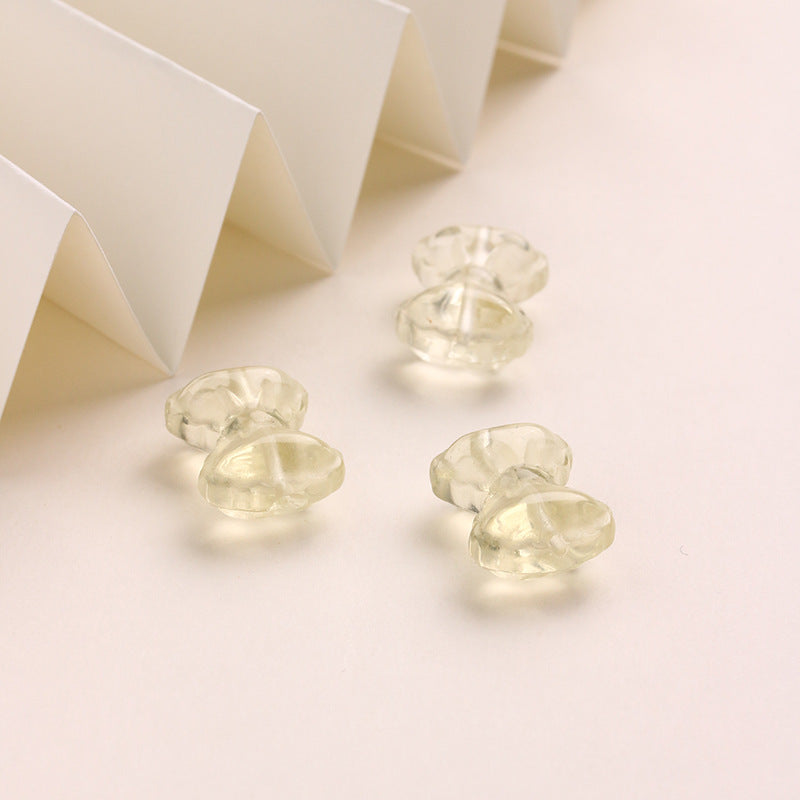 Pure Natural Lemon Citrine Bow Accessories No Dyeing Handmade