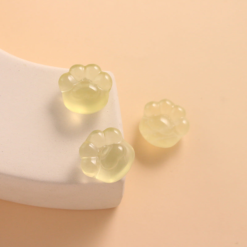 Lemon Citrine Bear Paw Loose Beads