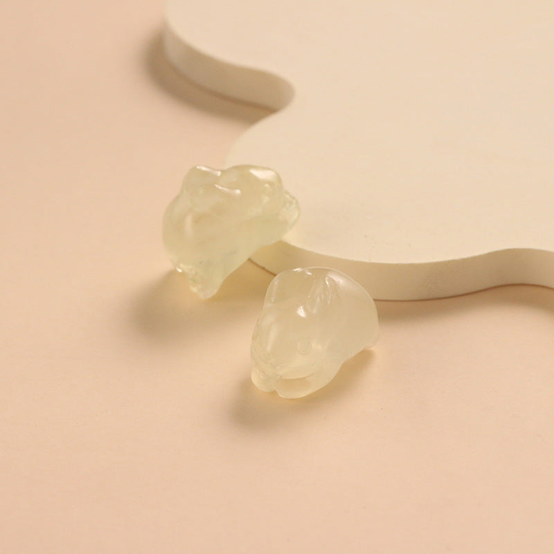 Natural Lemon Citrine Rabbit Carving, No Dyeing