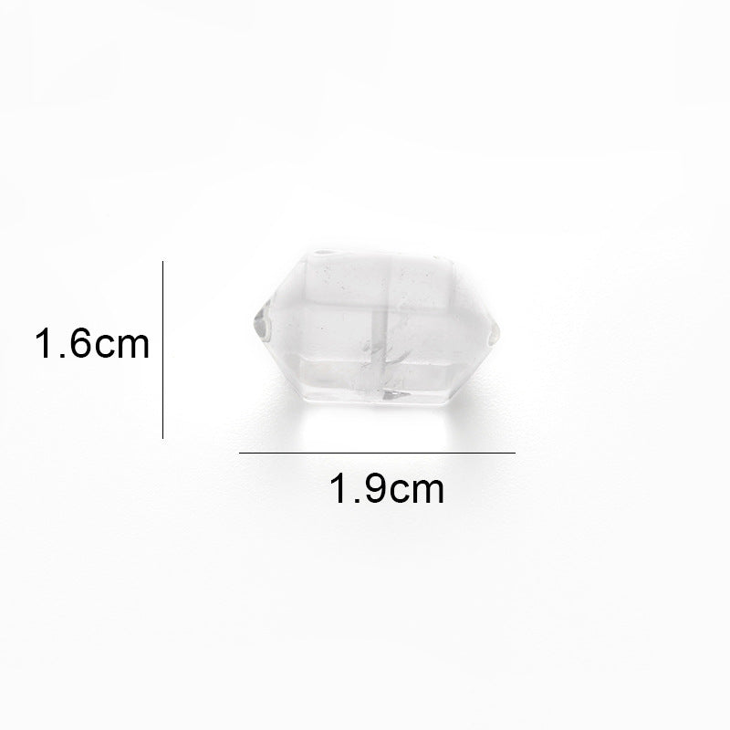 Natural White Crystal Double Pointed Hexagonal Loose Beads