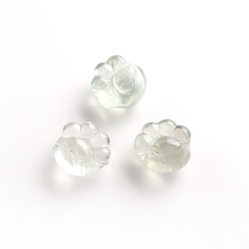 Pure Natural Green Crystal Bear Paw Pendant