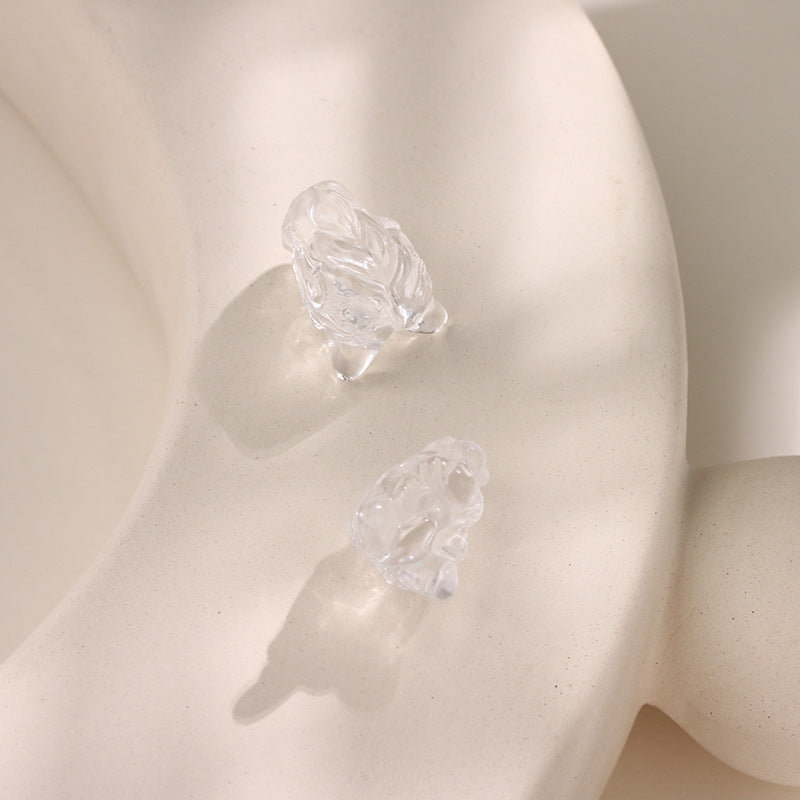 Natural White Crystal Faucet Engraving Loose Beads