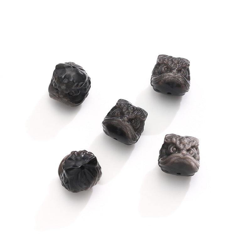 Natural Silver Obsidian Lion String Decoration