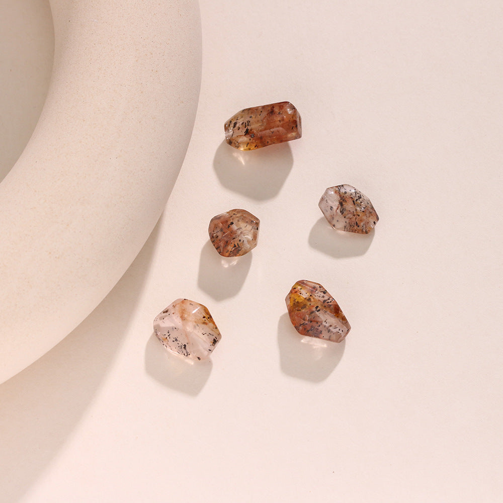 Natural Black Strawberry Crystal with Rough Stone Parts