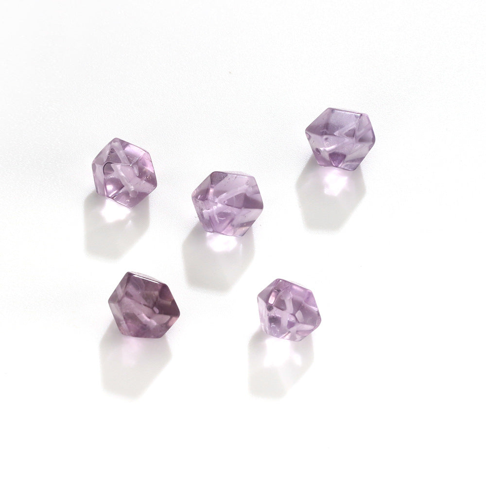 Natural Lavender Amethyst with Octagonal Bucket Beads