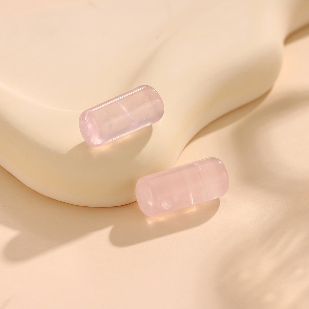 Natural Crystal Cylinder Perforated Loose Beads