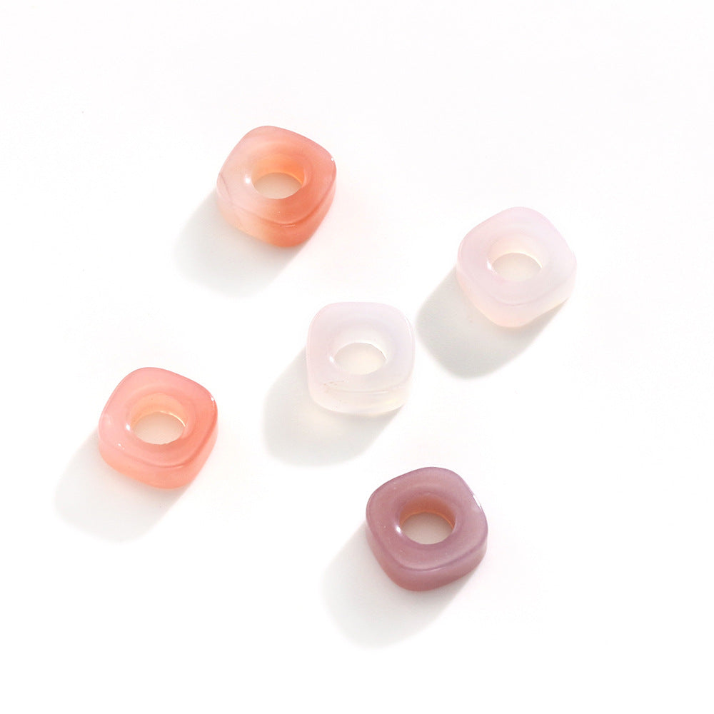 Natural Salt Source Agate Square Running Ring