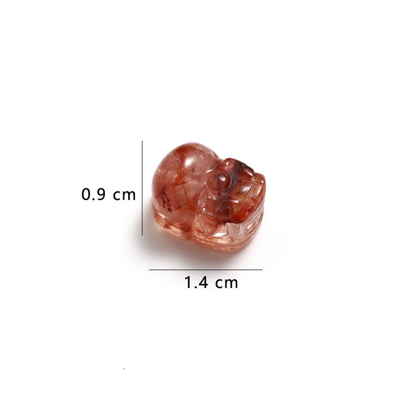 Natural Red Glue Flower Pixiu Loose Beads Lucky Transfer