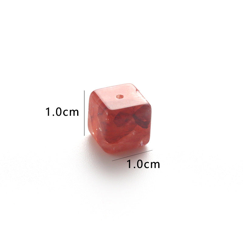 Natural Red Gum Flower Crystal Sugar Cube Loose Beads No Dyeing