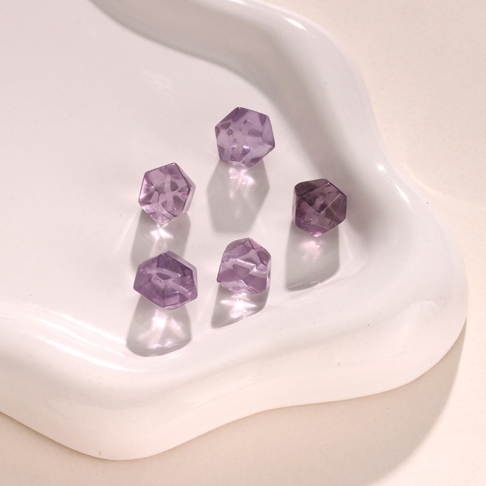 Natural Lavender Amethyst with Octagonal Bucket Beads