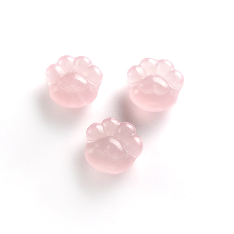 Pure Natural Powder Crystal Bear Paw Beaded Non-dyeing