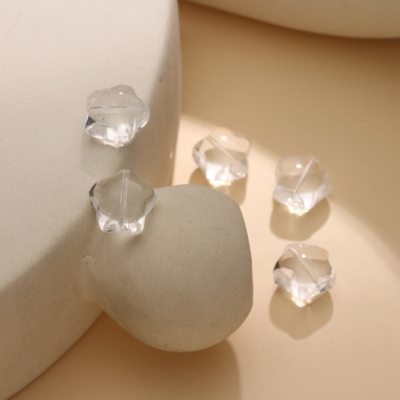 Pure Natural White Crystal Star Bracelet Beads