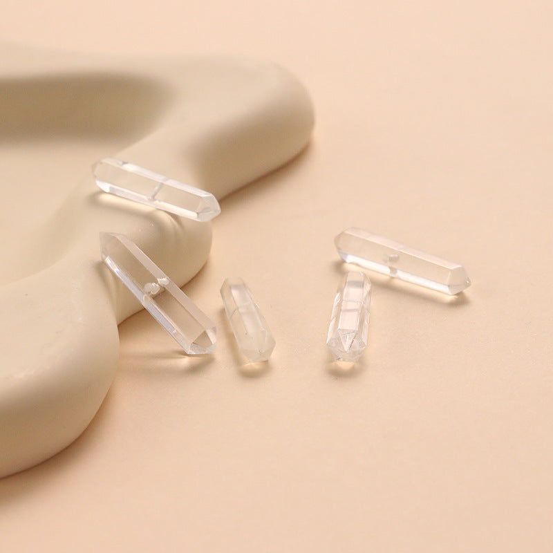 Double Pointed White Crystal Loose Beads Energy Stone Purification