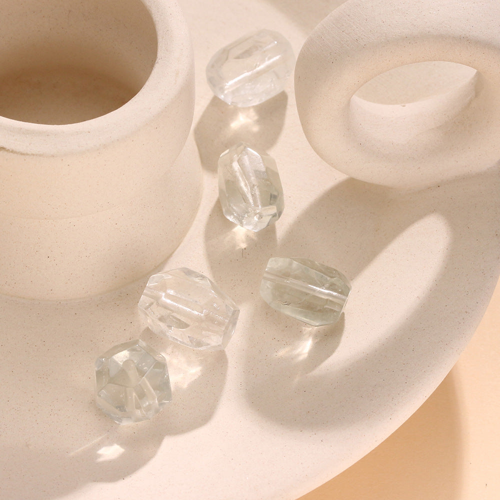Natural Green Crystal Irregular Loose Beads
