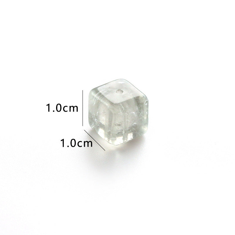 Natural Green Crystal Sugar Cube Loose Beads No Dyeing