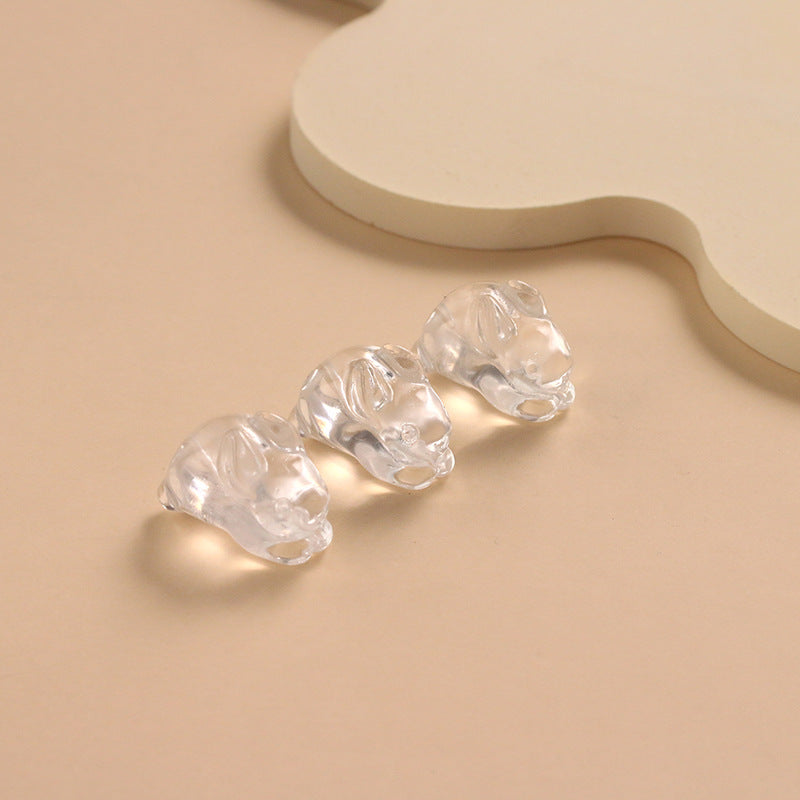 White Crystal Rabbit Carving No Dyeing