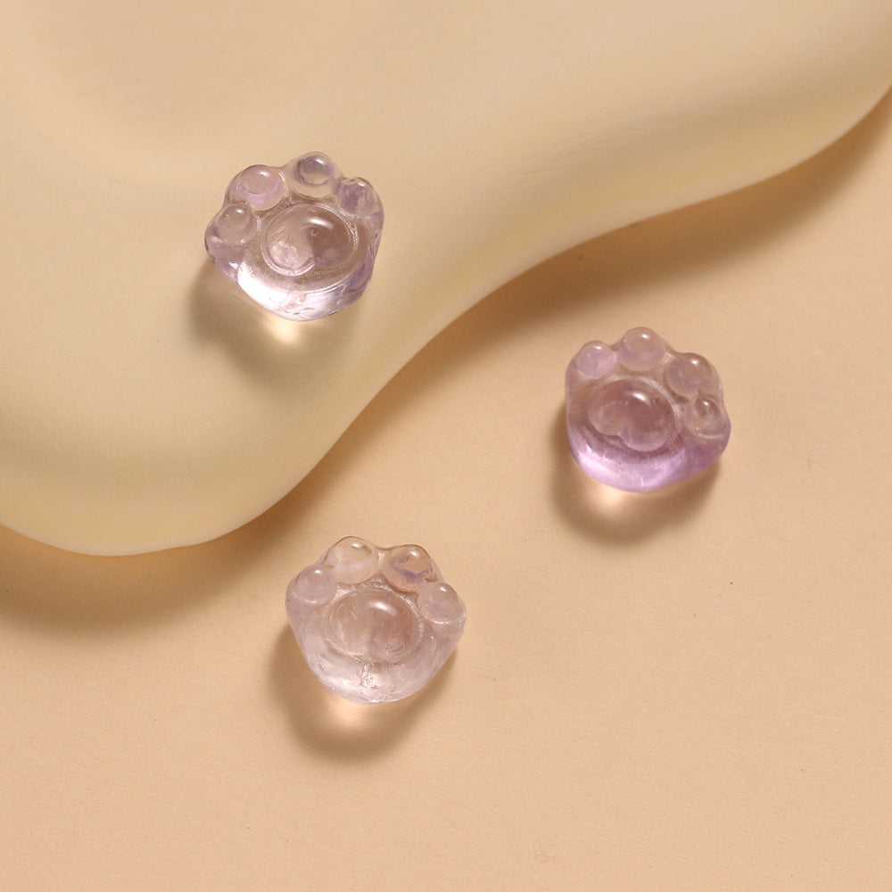 Natural Lavender Amethyst Cat Claw Carving Parts
