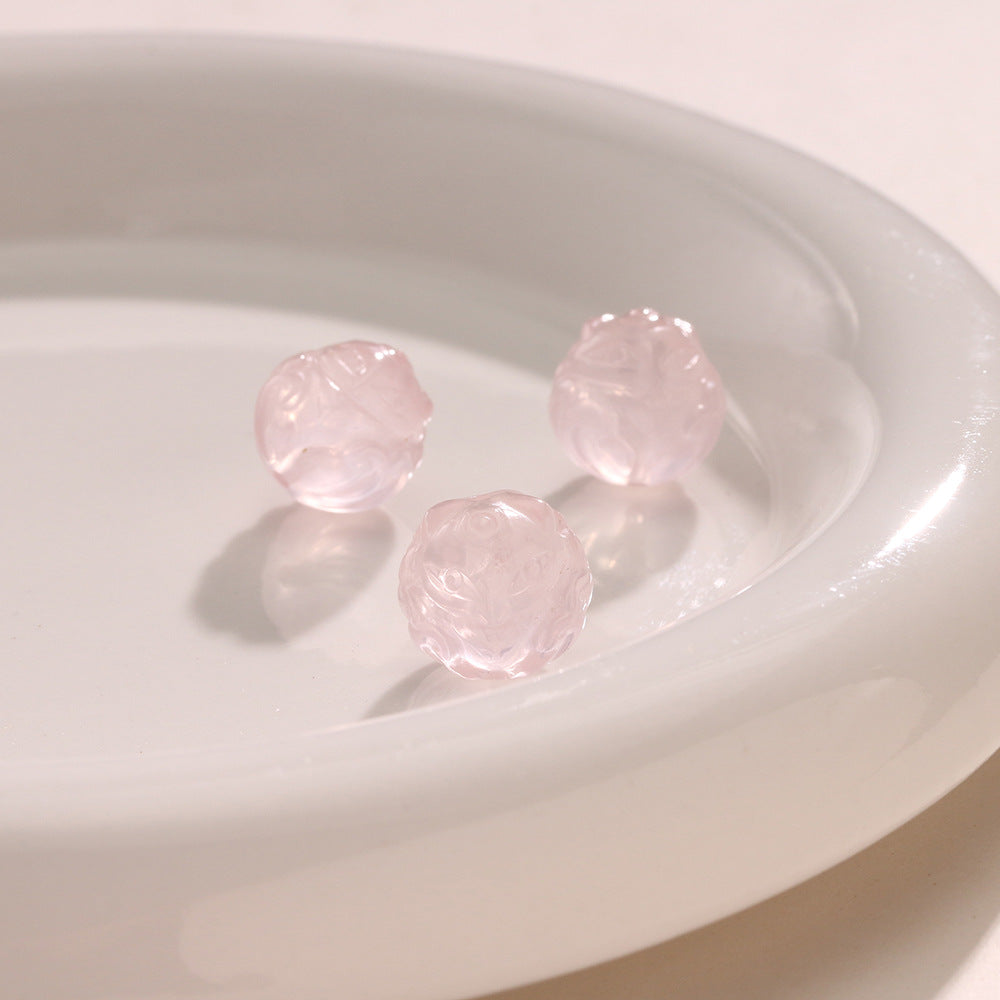 Natural Powder Crystal Ball Fox Loose Beads